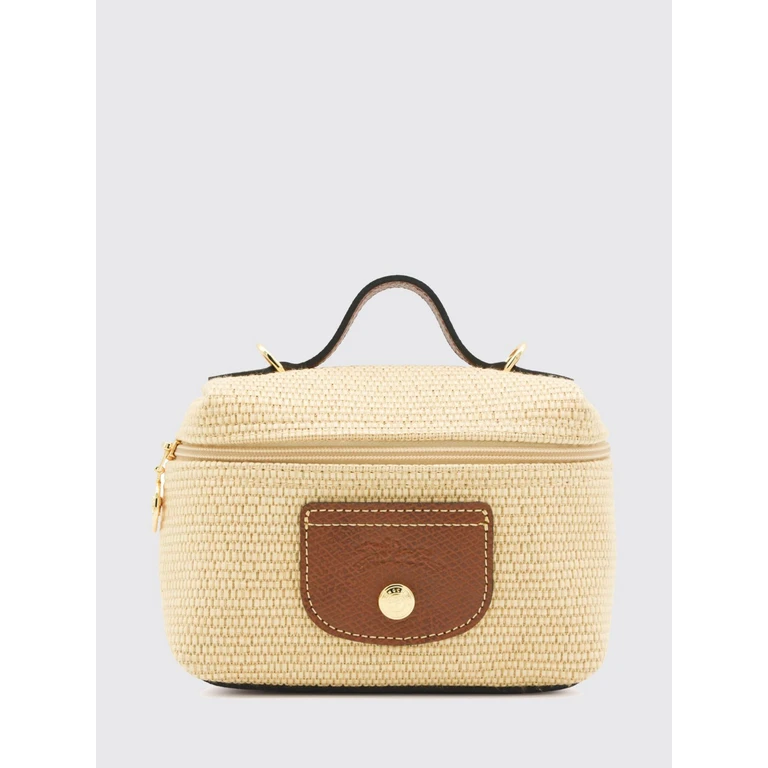 Le Pliage Mini Raffia Handbag with Leather Handle (10187HGK035)