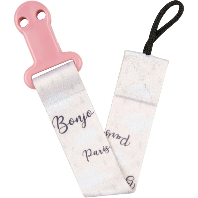Bonjour Paris pacifier ribbon Pink 1 pc