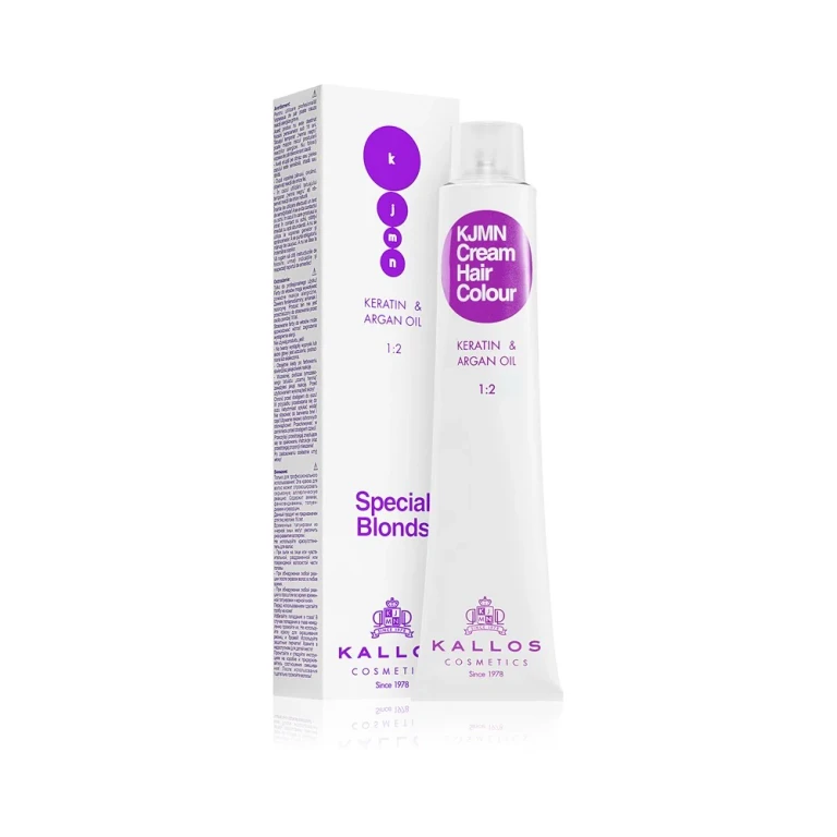 Kjmn Professional Cream Hair Color Keratin & Argan Oil Hair Dye Color 12.8 Special Ultra Pearl Blonde 100ml