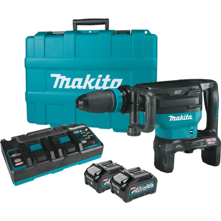 80V max XGT (40V max X2) Brushless Lithium-Ion 28 lbs. Cordless AWS Capable AVT Demolition Hammer Kit with 2 Batteries (4 Ah)