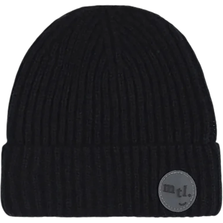 Black Ribbed Winter Beanie - Youth