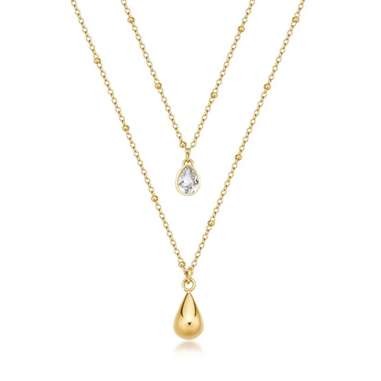Perfect Double Gold Plated Drop Necklace bpc37
