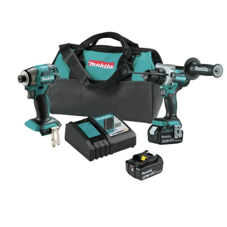 18V LXT Brushless Lithium‑Ion 1/2 in. Cordless Hammer Drill Driver and 4-Speed Impact Driver Combo Kit with 2 Batteries (5 Ah)