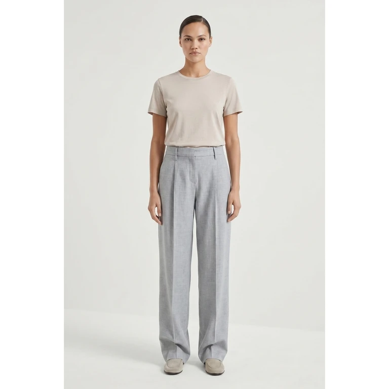 Wolight Grey Linen Wool Trousers
