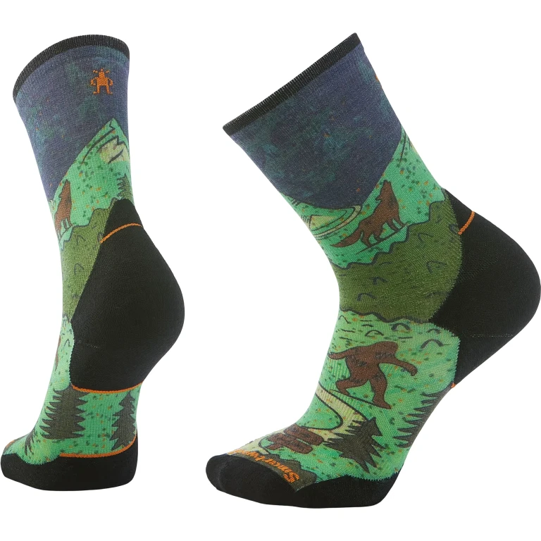 Trail Run Targeted Cushion Neature Print Crew Socks - Unisex