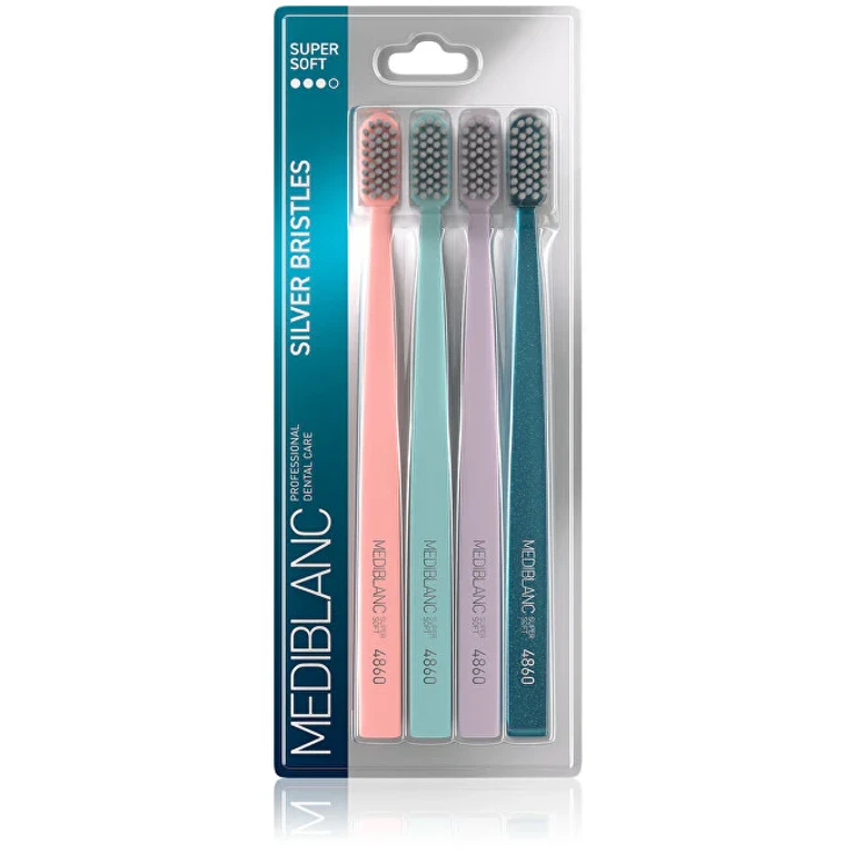 Toothbrush with Silver Bristles 4 Pieces