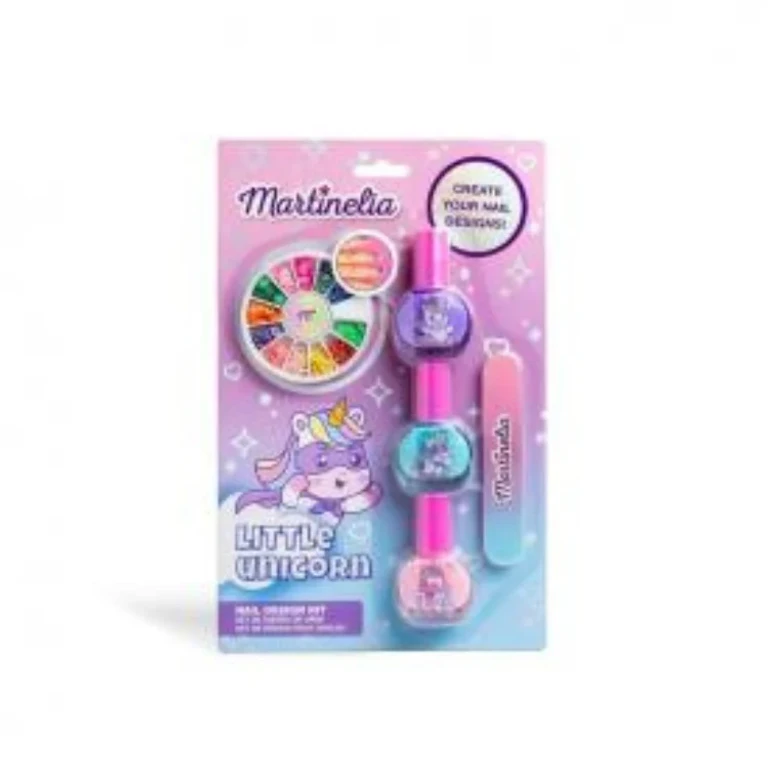 Little Unicorn Design Children's Nail Set Kids Nail Polish 3pcs + Nail File + Nail Decorations