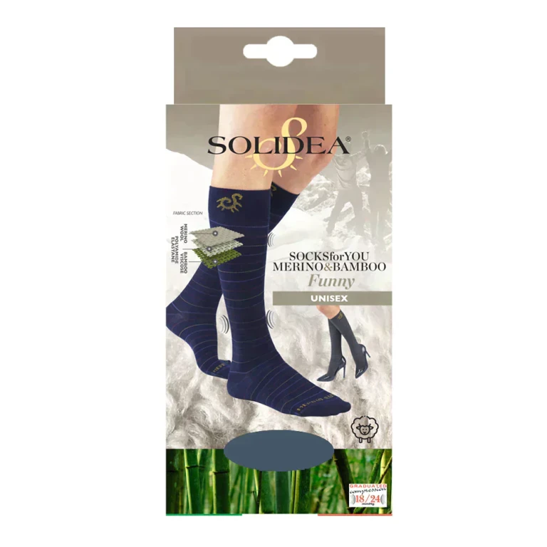 Socks For You Merino Bamboo Funny Knee Highs 18 24mmHg Navy Blue 5XXL