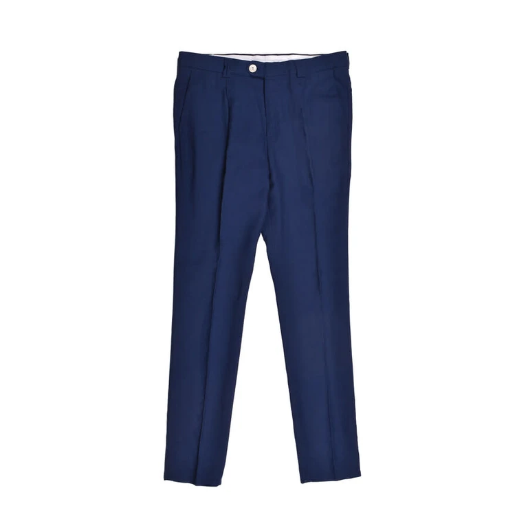 Navy Linen Blend Leisure Trousers