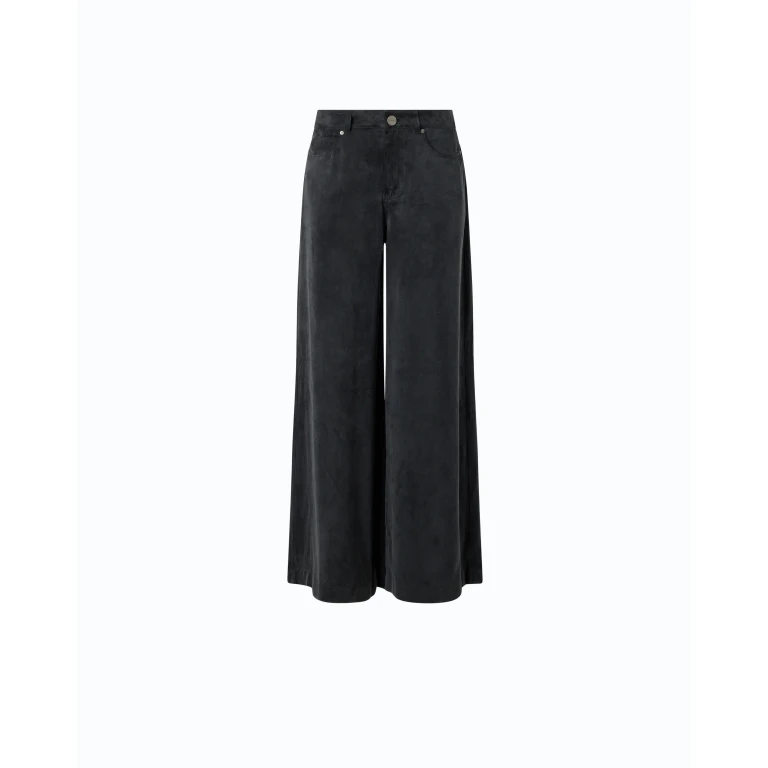 Pantalon palazzo en sergé peau de pêche - 36