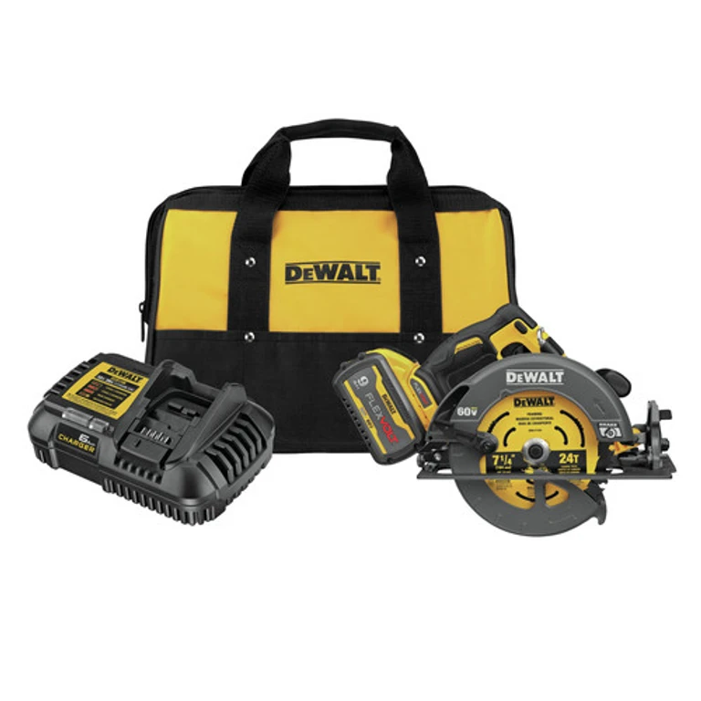 60V MAX FLEXVOLT Brushless 7-1/2 in. Cordless Circular Saw Kit with Electric Brake (9 Ah)