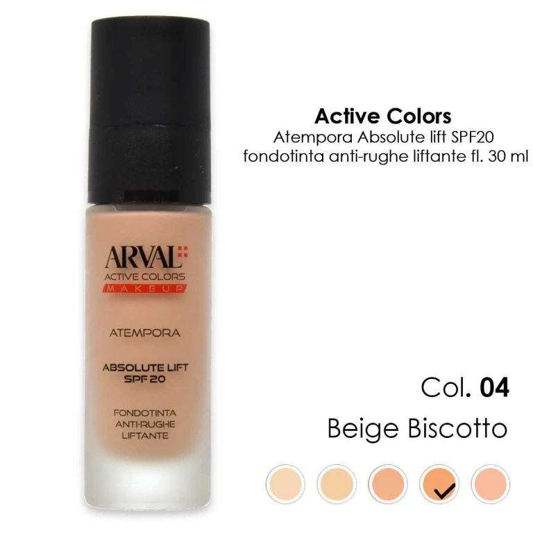 ATEMPORA - Absolute Lift SPF20 n. 04 - biscuit beige anti-wrinkle lifting foundation fl 30ml
