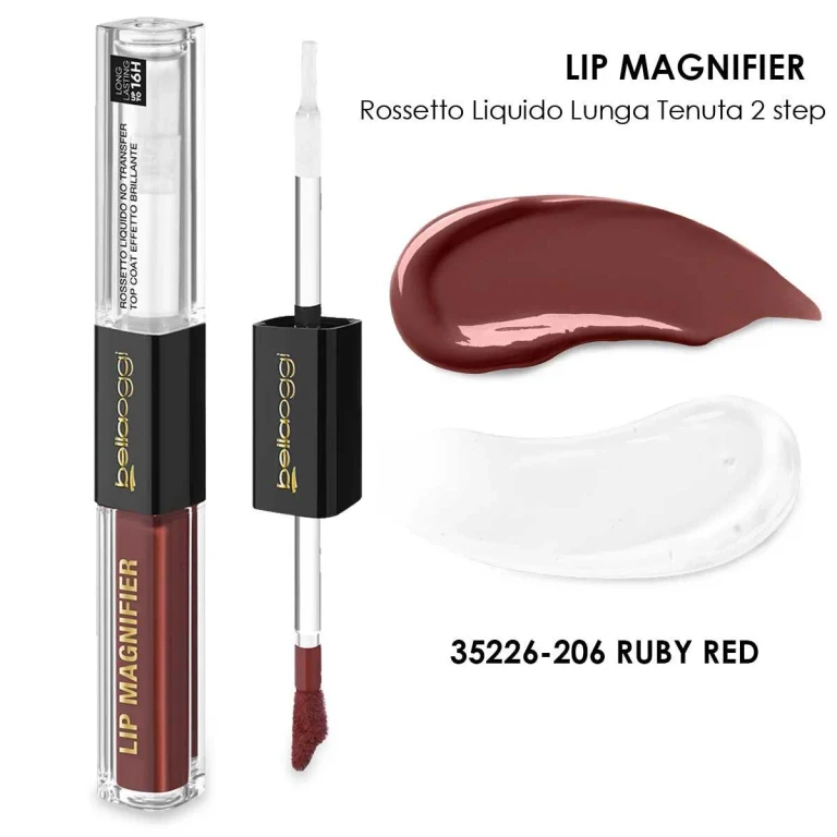 Lip Magnifier Long-Lasting Lipstick Duo 16H Ruby Red