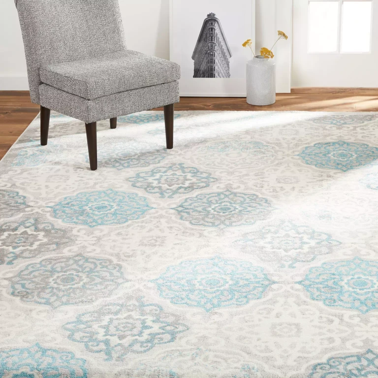 Area Rug, Assorted Designs & Sizes:- 8'x10', Blue/Grey