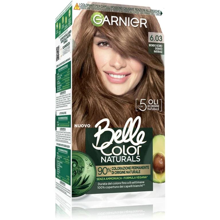 Belle Color Naturals Permanent Hair Dye Natural Dark Golden Blonde Color (6.03)