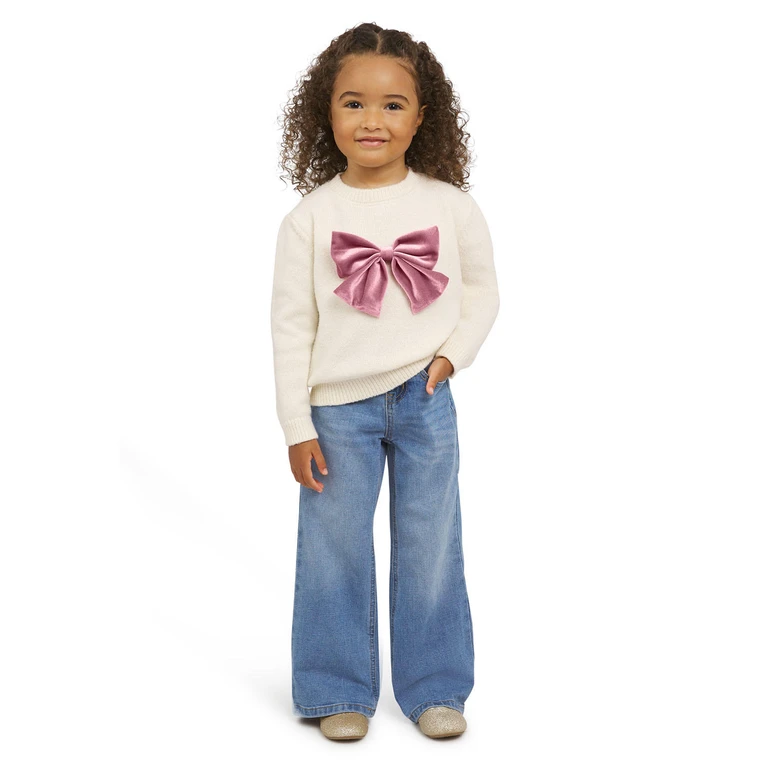 Toddler Girls Holiday Sweater:- Pink, 18M