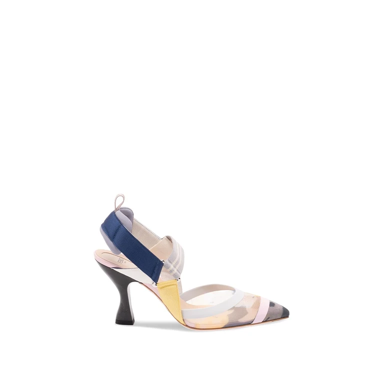 Colibrì Slingback pumps in bouquetprint nylon