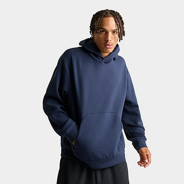 Nike Men's 24.7 ImpossiblySoft Dri-FIT Pullover Hoodie in Obsidian/Black/Dark Obsidian Size: Small