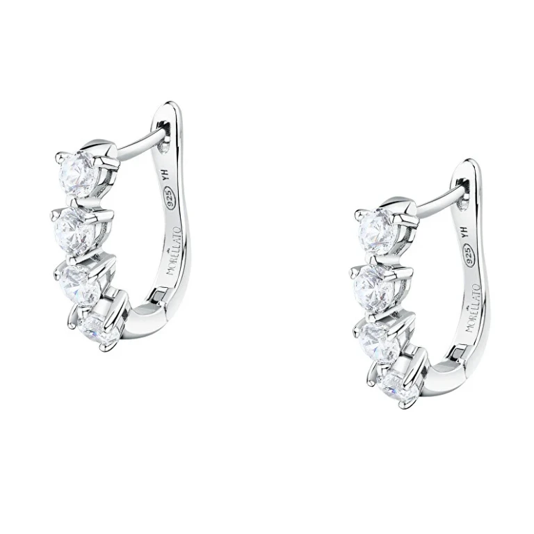 Silver Drop Earrings with Cubic Zirconia Tesori Saiw264