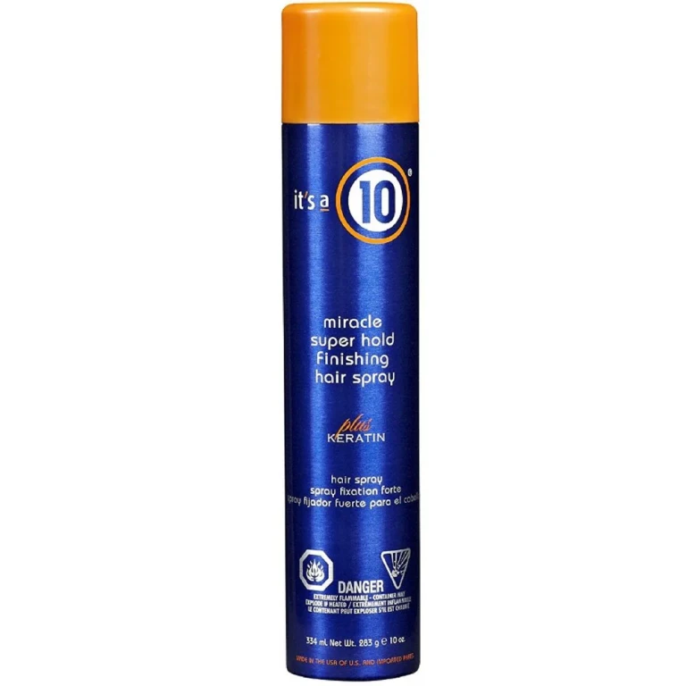 It's a 10 Miracle Super Hold Finishing Spray Plus Keratin Hair Spray Style Extra Strong Hold 334 ml