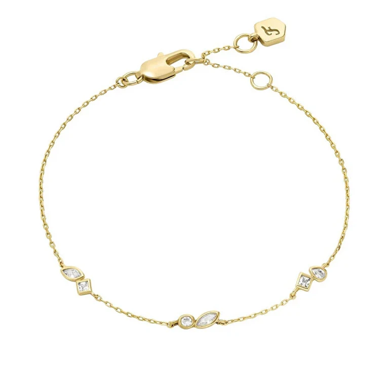 Delicate Gold-Plated Bracelet with Crystals Ja7288710
