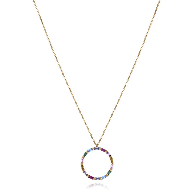 Bellissima Gold-Plated Necklace with Zirconia Elegante 13089C100-39
