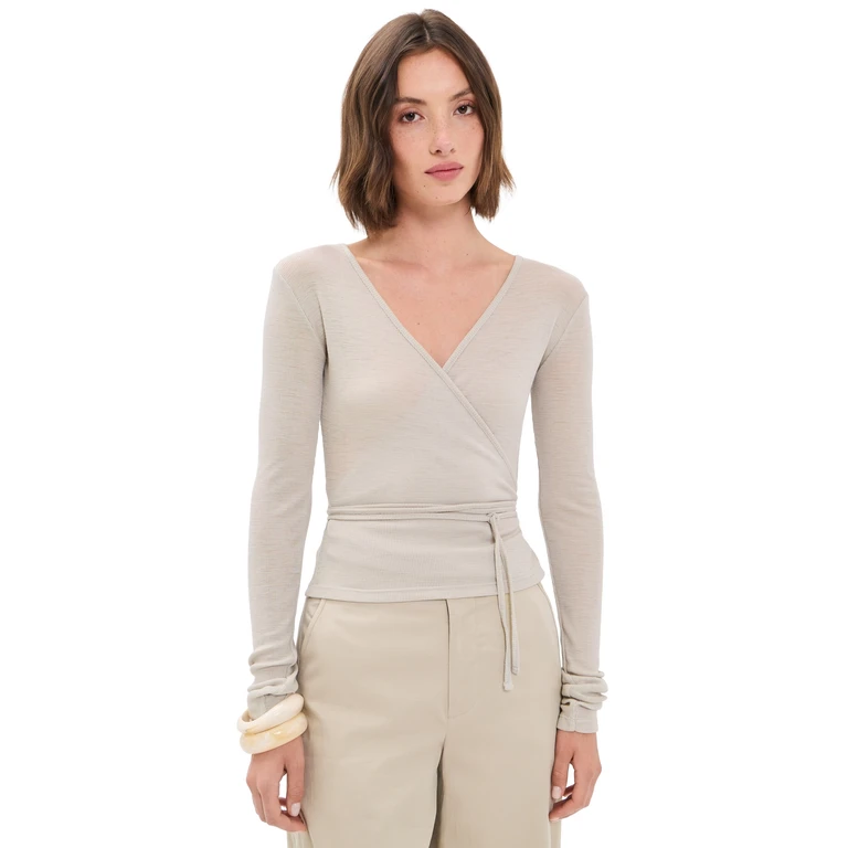 Baby Wool Wrap Top Soft Ash M