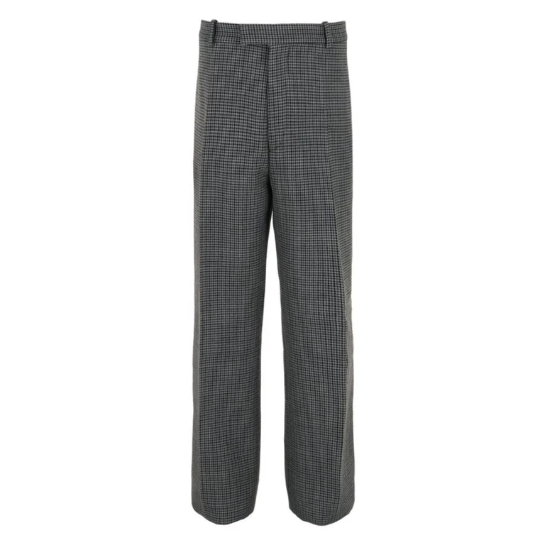 Houndstooth Wool Tailored Trousers