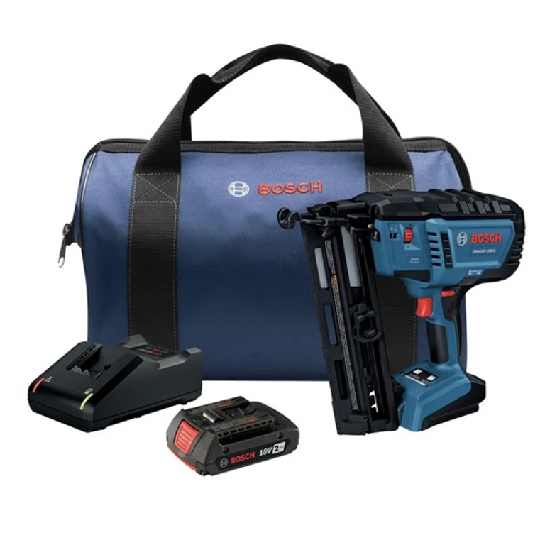 18V Brushless Lithium-Ion 16-Gauge Cordless Angled Finish Nailer Kit (2 Ah)