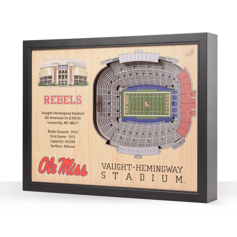 Mississippi Rebels 25-Layer Football Stadium View 3D Wall Art
