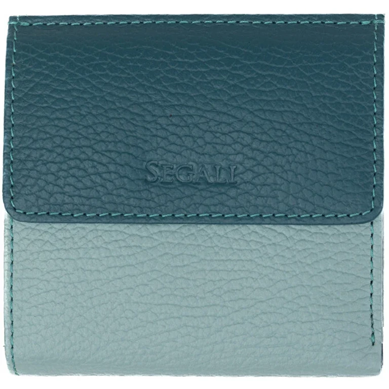 Women's Leather Wallet sage-peacock