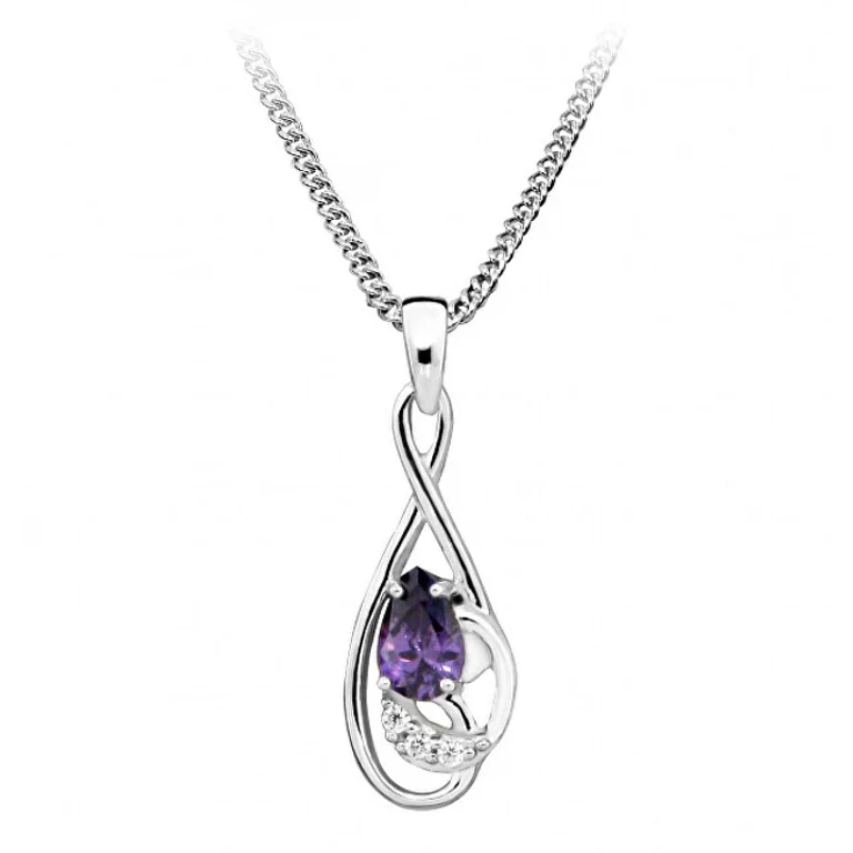 Fashion Necklace With Amethyst Zircon Sc402