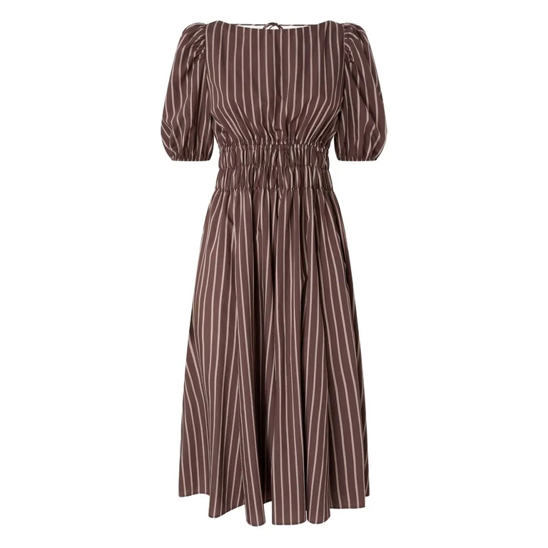 Midikleid mit Streifen und offenem Rücken