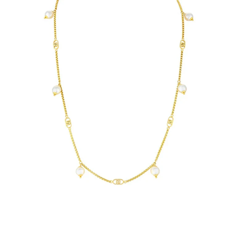 Liu Jo Charming Gold-Plated Necklace With Synthetic Pearls Lj2915