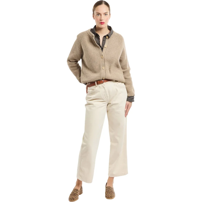 Buttoned Wool Cardigan - Women's