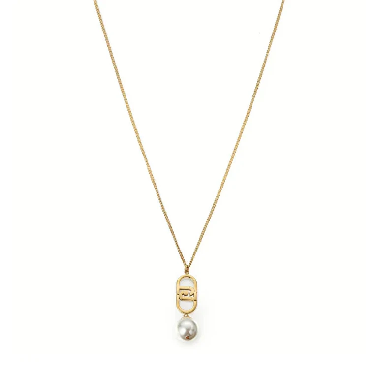 Liu Jo Fashion Gold-Plated Logo Pearl Necklace Lj2208
