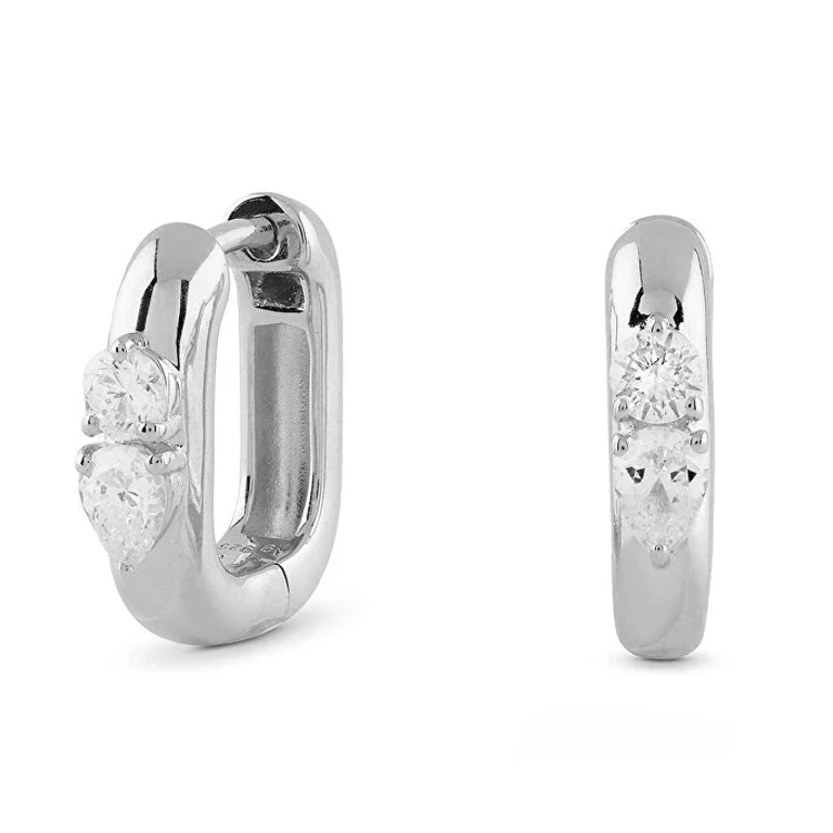 Minimalist Round Earrings with Cubic Zirconia Nuances Jsbe04519Jwrht/U
