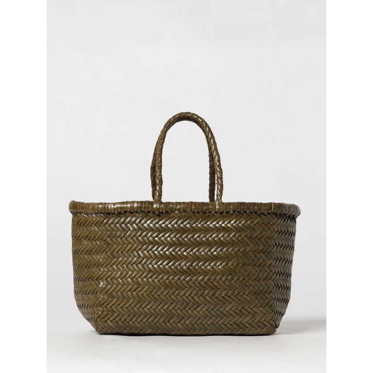Triple Jump Small Bamboo Bag in Woven Leather (68811KAKI)