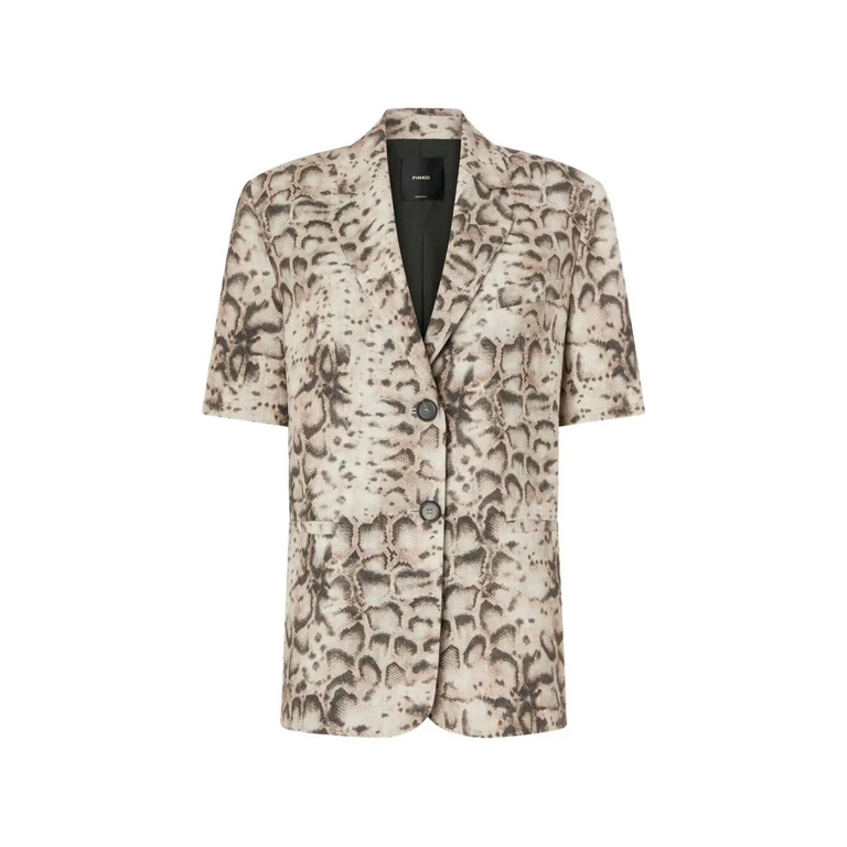 Kurzarm-Jacke mit Schlangenprint