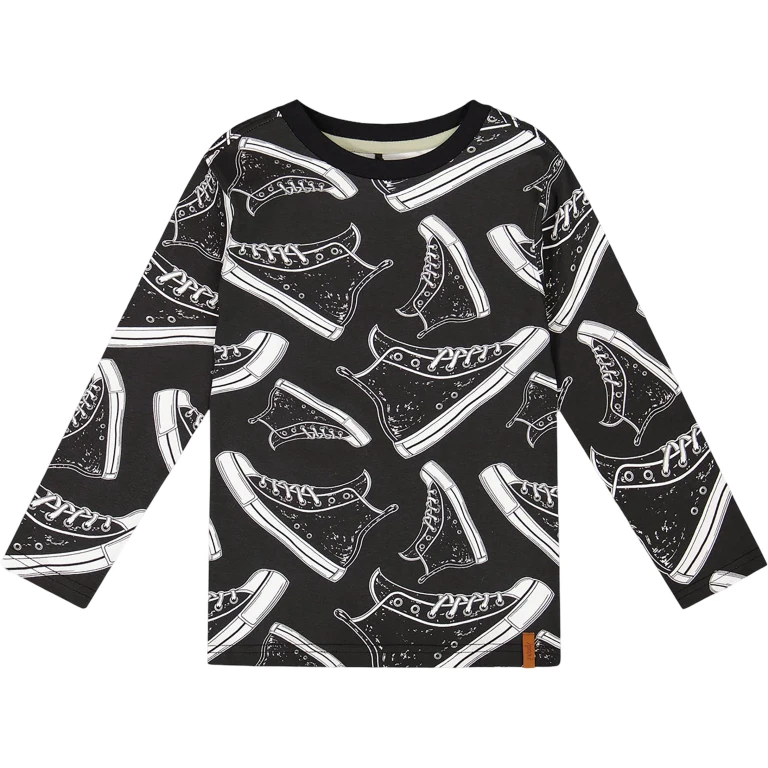 Long Sleeve Organic Cotton Allover Print T-Shirt - Little Boy