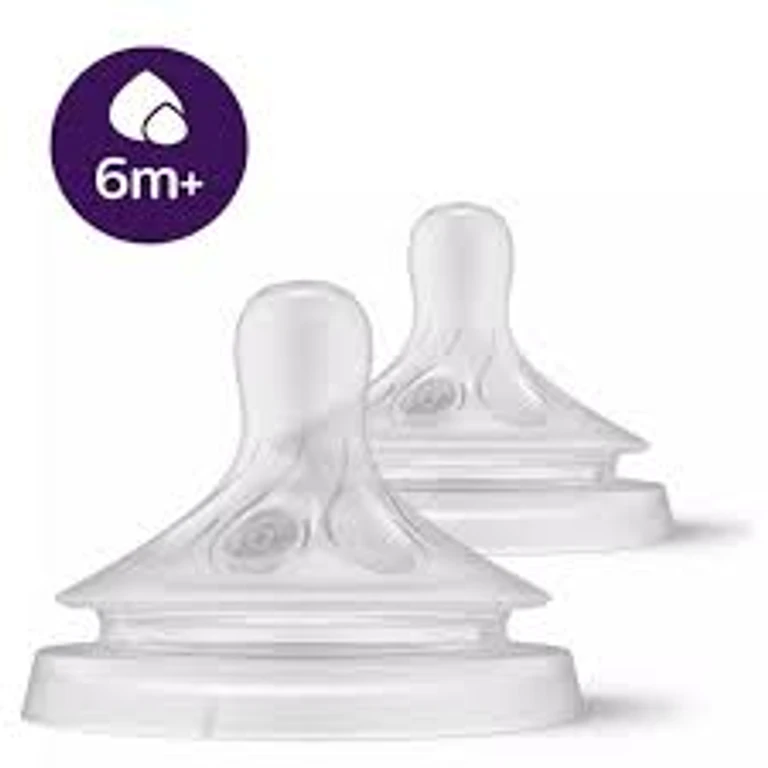 Liquid silicone pacifier naturale Avent thickened flow neonatal response 6 months and + x2