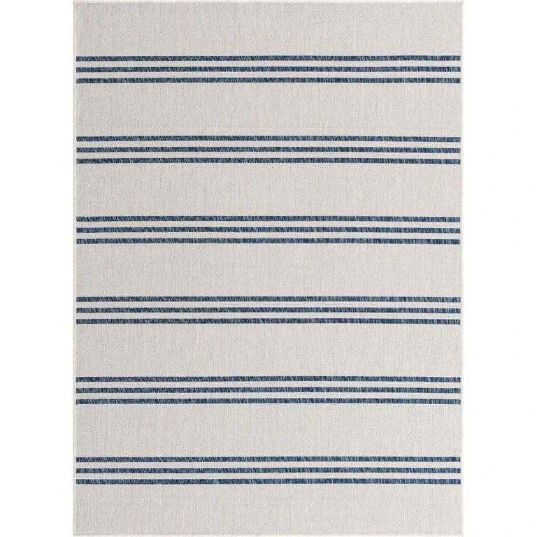 Anguilla Outdoor Rug:- Ivory, 5' 3' x 8'