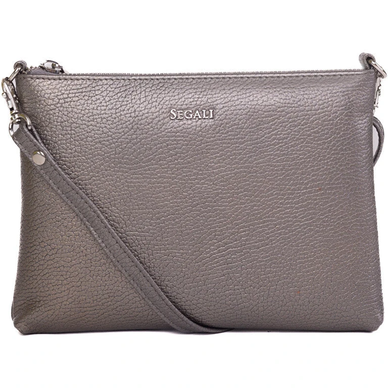 Women's Silver Leather Shoulder Bag
