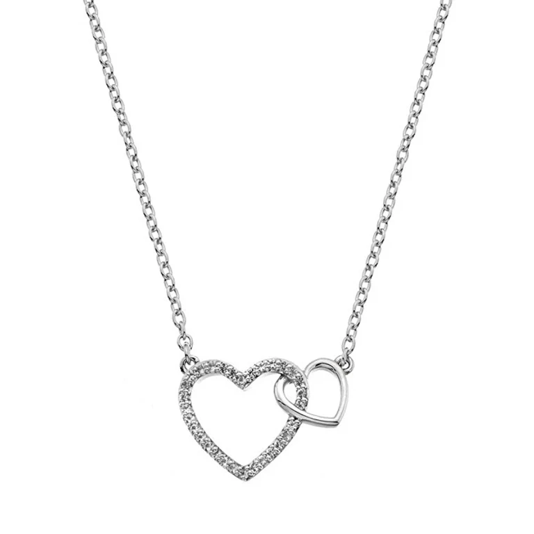 Silver Necklace with Authentic Diamond Flora Dp731