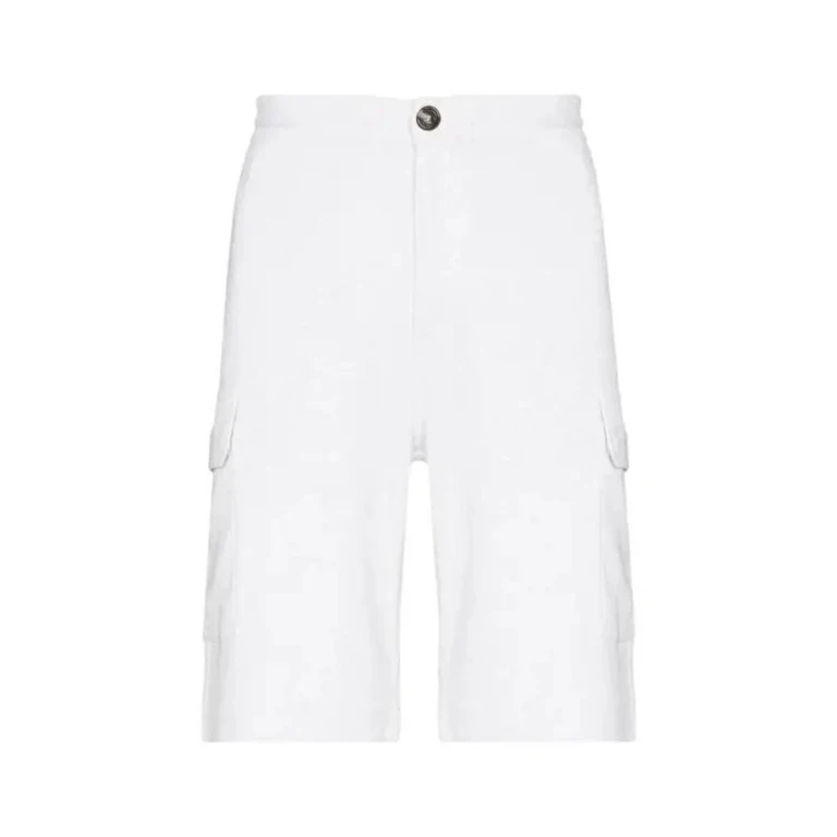 White Cotton Cargo Shorts