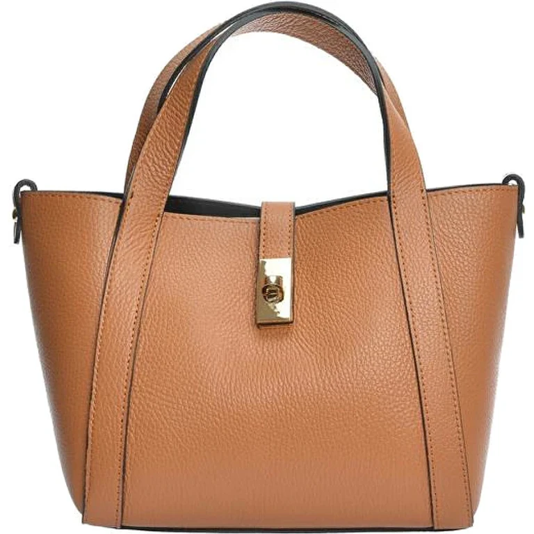 Women's Leather Handbag in Cognac Color