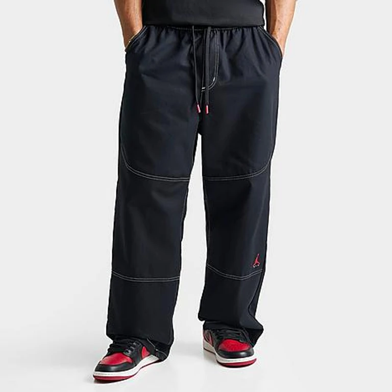Jordan Men's Brooklyn Chino Pants in Black/University Red Size: Small