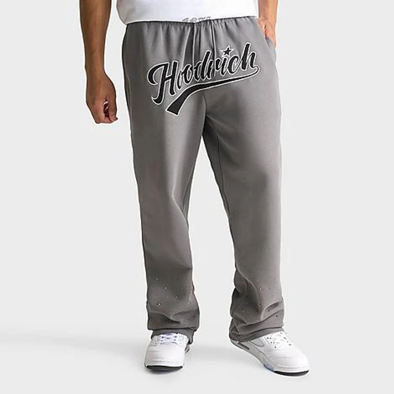Hoodrich Men's Stade Oversized Fleece Jogger Pants in Grey/Black Size: Small