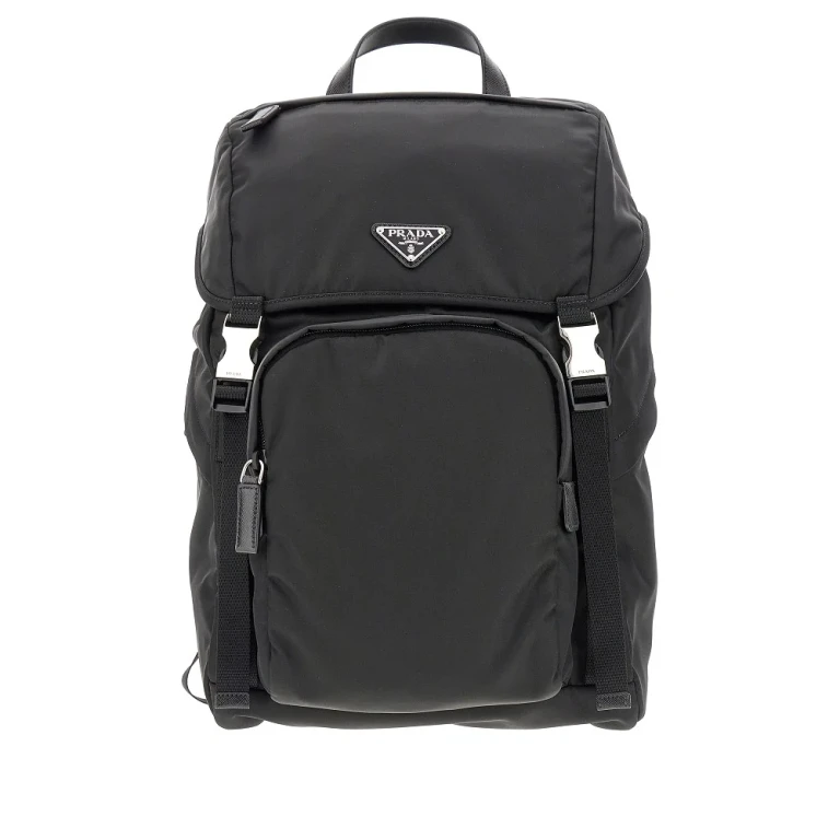 Re-Nylon backpack with triangle logo Man One Size
