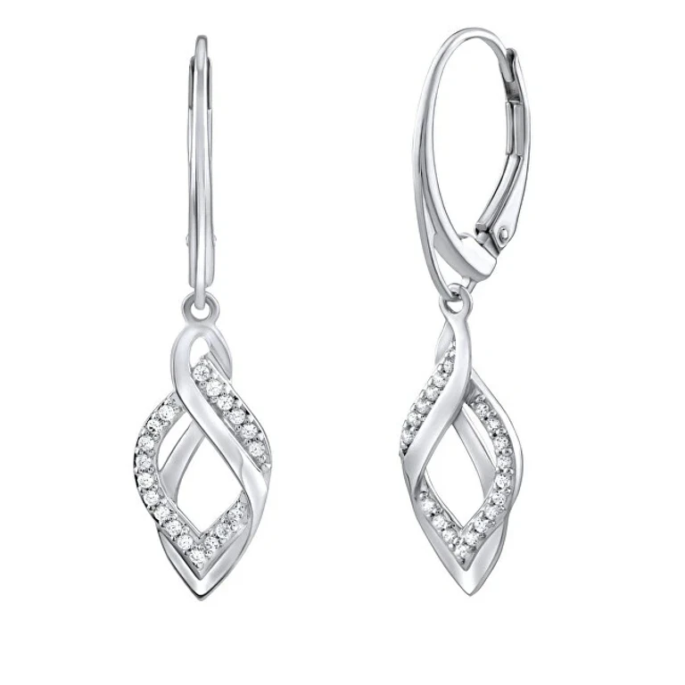 Elegant Silver Earrings with Zirconia Eria Fw9671E
